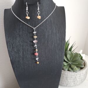 Paparazzi Silver and Red Necklace with Dainty Beads